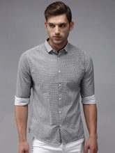 Men White Printed Casual Shirt-HITECKPRINT-1387-White